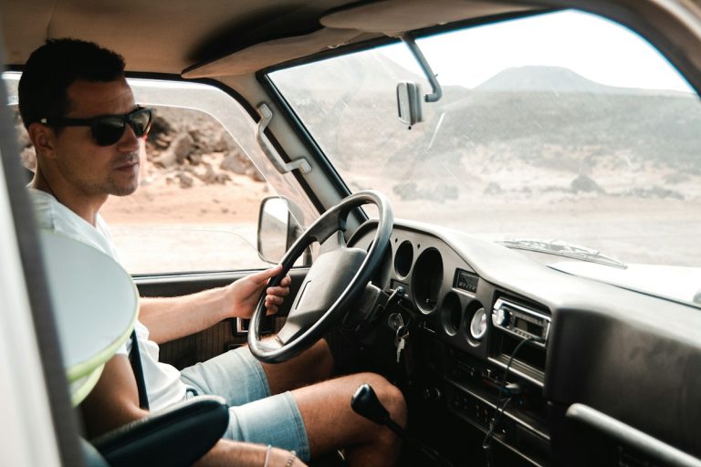 A driver navigating a clear pathway forward